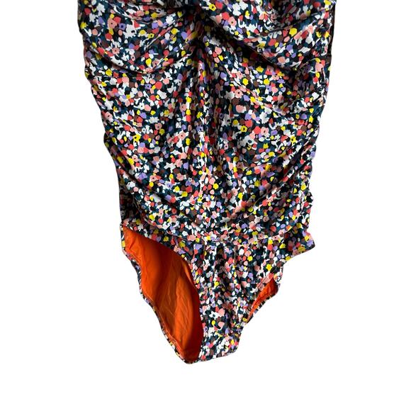 Anne Cole Twist Front Shirred Confetti Multicolor One Piece Swimsuit Plus 18W - Picture 6 of 12